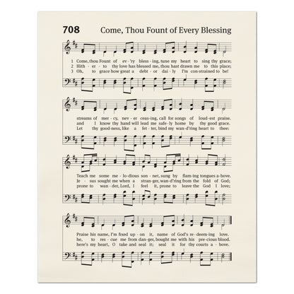 Come, Thou Fount of Every Blessing - Christian Fabric, Religious, Hymn Wall Art, Vintage Sheet Music, Quilting, Quilt, Cotton, Sewing, Cotton