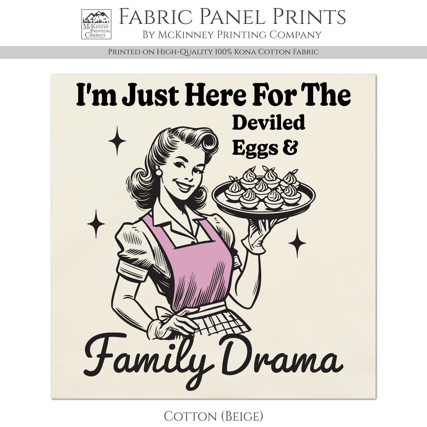 Cooking Fabric - Food, Baking, Quotes About Life, Funny, Kitchen, Woman, Wall Art, Quilt Block, Quilting, Sewing