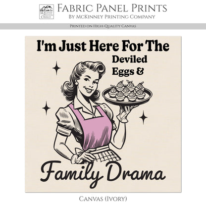 Cooking Fabric - Food, Baking, Quotes About Life, Funny, Kitchen, Woman, Wall Art, Quilt Block, Quilting, Sewing