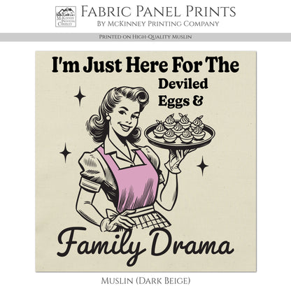 Cooking Fabric - Food, Baking, Quotes About Life, Funny, Kitchen, Woman, Wall Art, Quilt Block, Quilting, Sewing