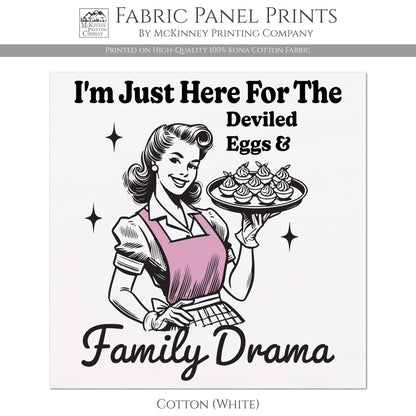 Cooking Fabric - Food, Baking, Quotes About Life, Funny, Kitchen, Woman, Wall Art, Quilt Block, Quilting, Sewing