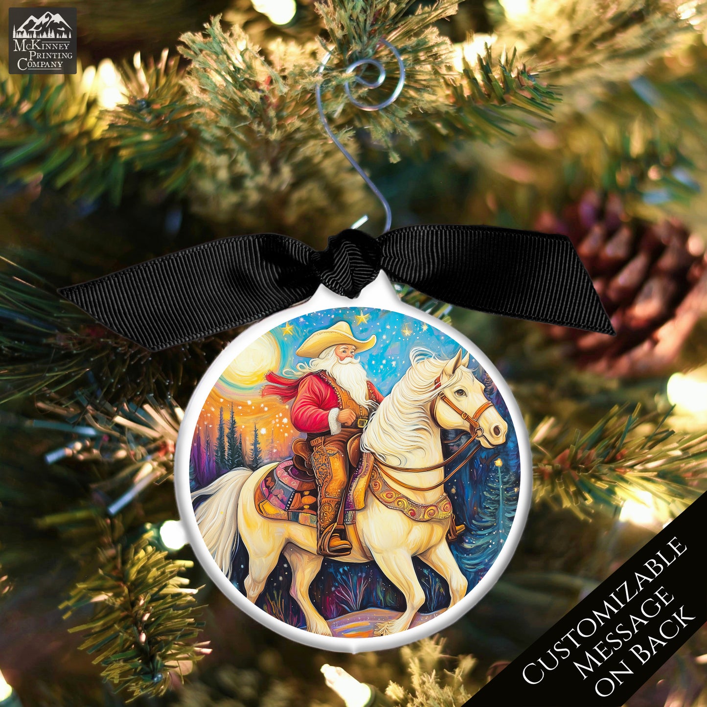 Texas Ornament - Santa, Cowboy, Horse Ornament, Texas Christmas, Personalized, Texas Décor