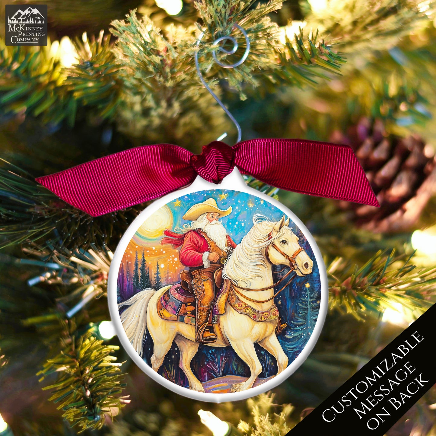 Texas Ornament - Santa, Cowboy, Horse Ornament, Texas Christmas, Personalized, Texas Décor