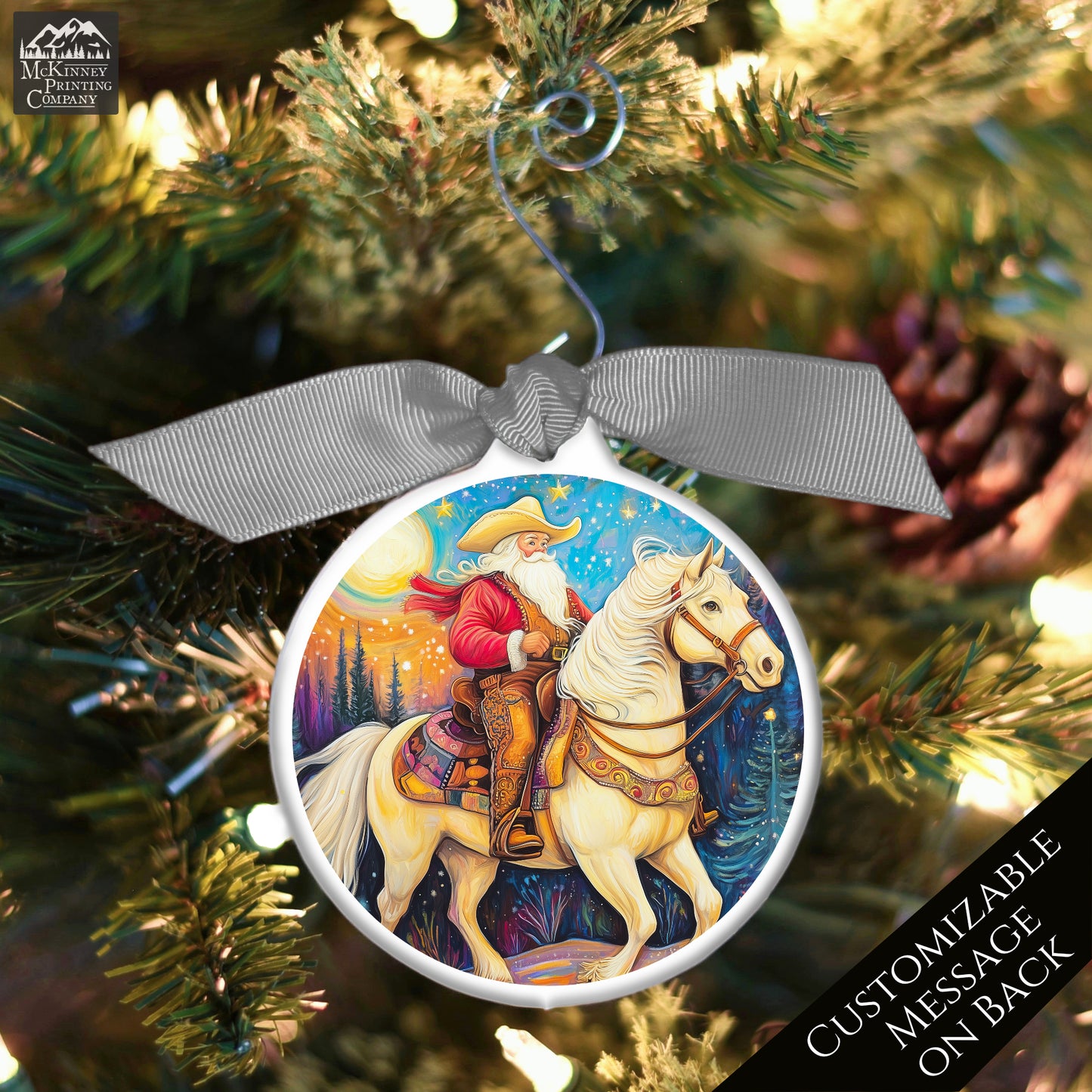Texas Ornament - Santa, Cowboy, Horse Ornament, Texas Christmas, Personalized, Texas Décor