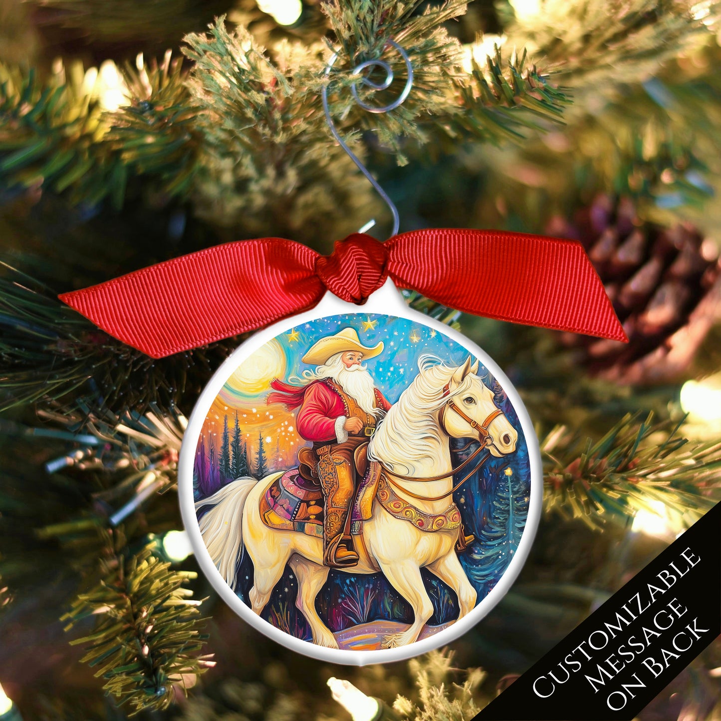 Texas Ornament - Santa, Cowboy, Horse Ornament, Texas Christmas, Personalized, Texas Décor
