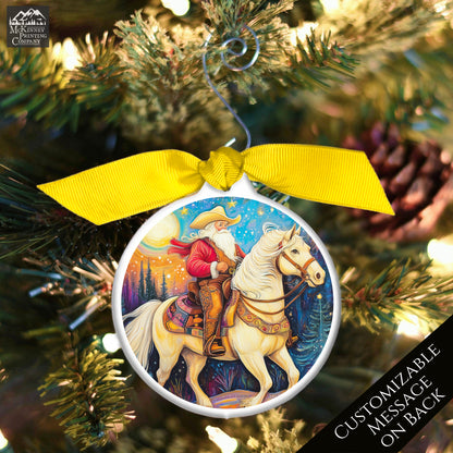 Texas Ornament - Santa, Cowboy, Horse Ornament, Texas Christmas, Personalized, Texas Décor