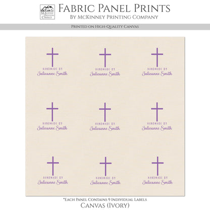 Quilt Labels - Cristian, Cross, Handmade, Fabric Tags, Personalized, Custom, Quilting, Craft, Sewing, Tags