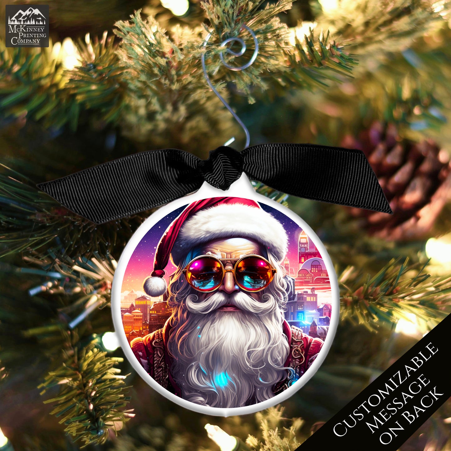 Cyberpunk, Santa - Steampunk Christmas, Ornament, Fantasy Art, Sci-Fi