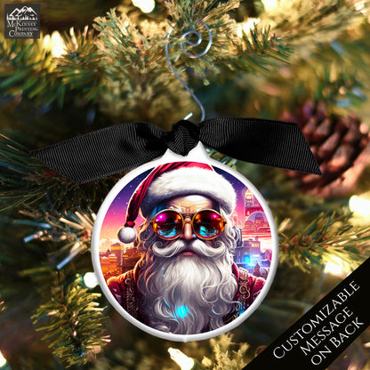 Cyberpunk, Santa - Steampunk Christmas, Ornament, Fantasy Art, Sci-Fi