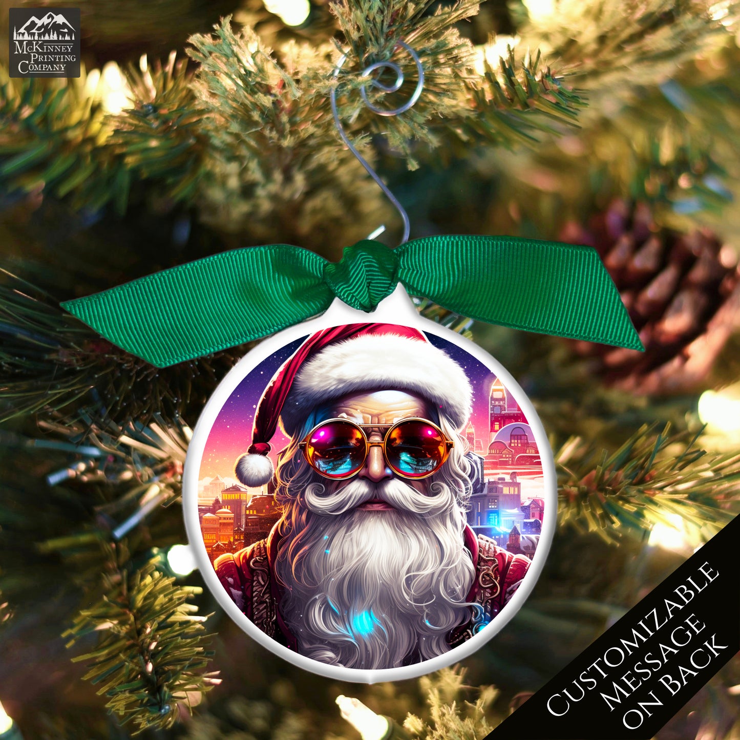 Cyberpunk, Santa - Steampunk Christmas, Ornament, Fantasy Art, Sci-Fi