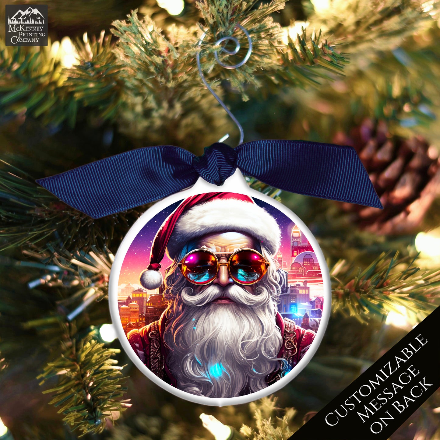 Cyberpunk, Santa - Steampunk Christmas, Ornament, Fantasy Art, Sci-Fi