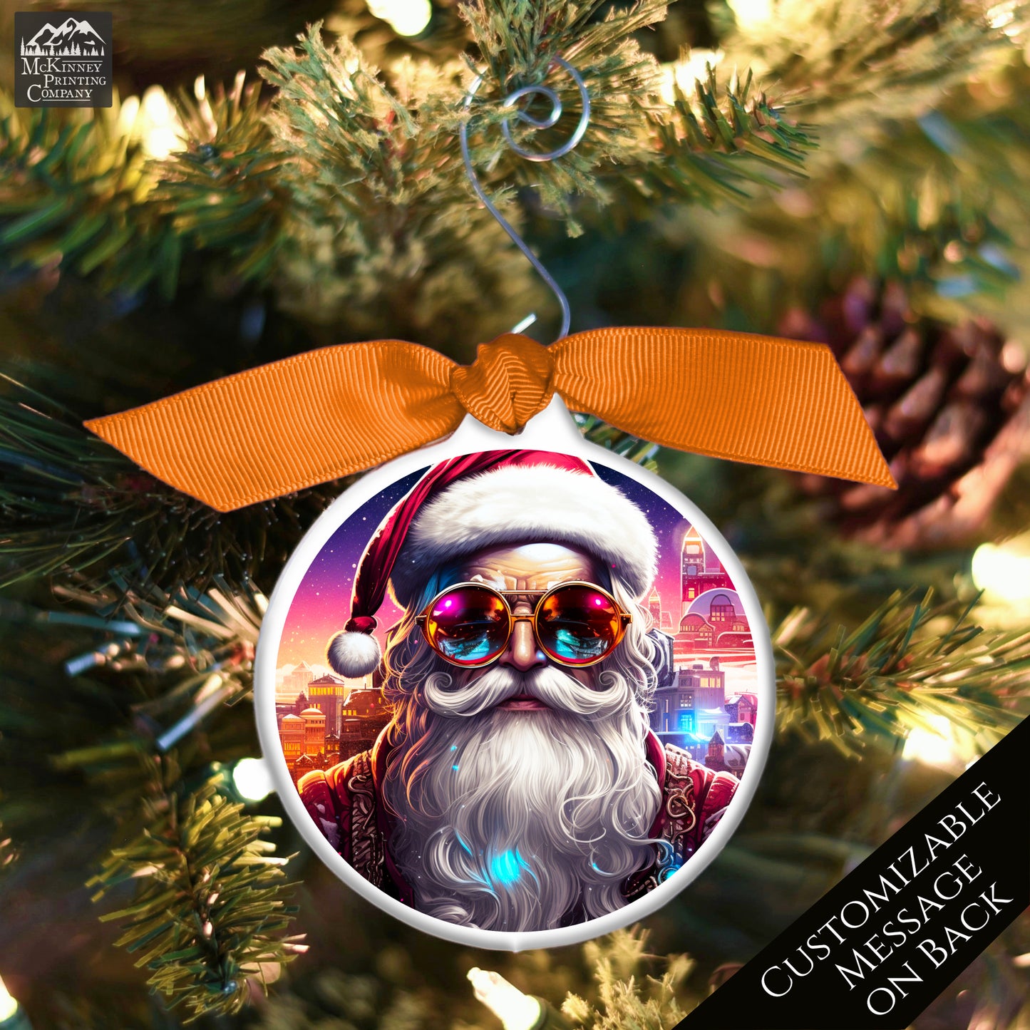 Cyberpunk, Santa - Steampunk Christmas, Ornament, Fantasy Art, Sci-Fi