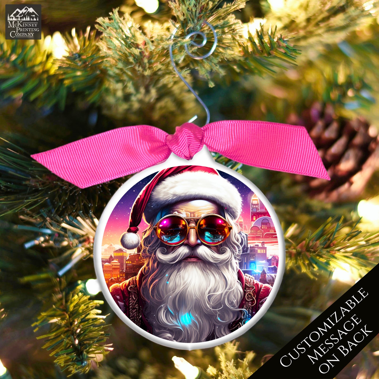Cyberpunk, Santa - Steampunk Christmas, Ornament, Fantasy Art, Sci-Fi