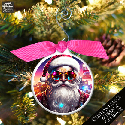 Cyberpunk, Santa - Steampunk Christmas, Ornament, Fantasy Art, Sci-Fi