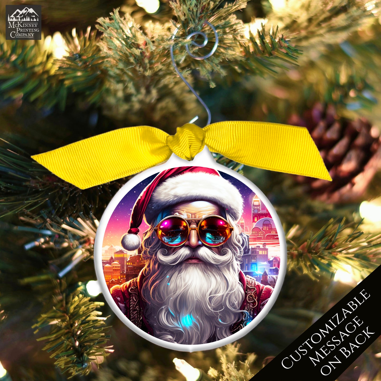 Cyberpunk, Santa - Steampunk Christmas, Ornament, Fantasy Art, Sci-Fi