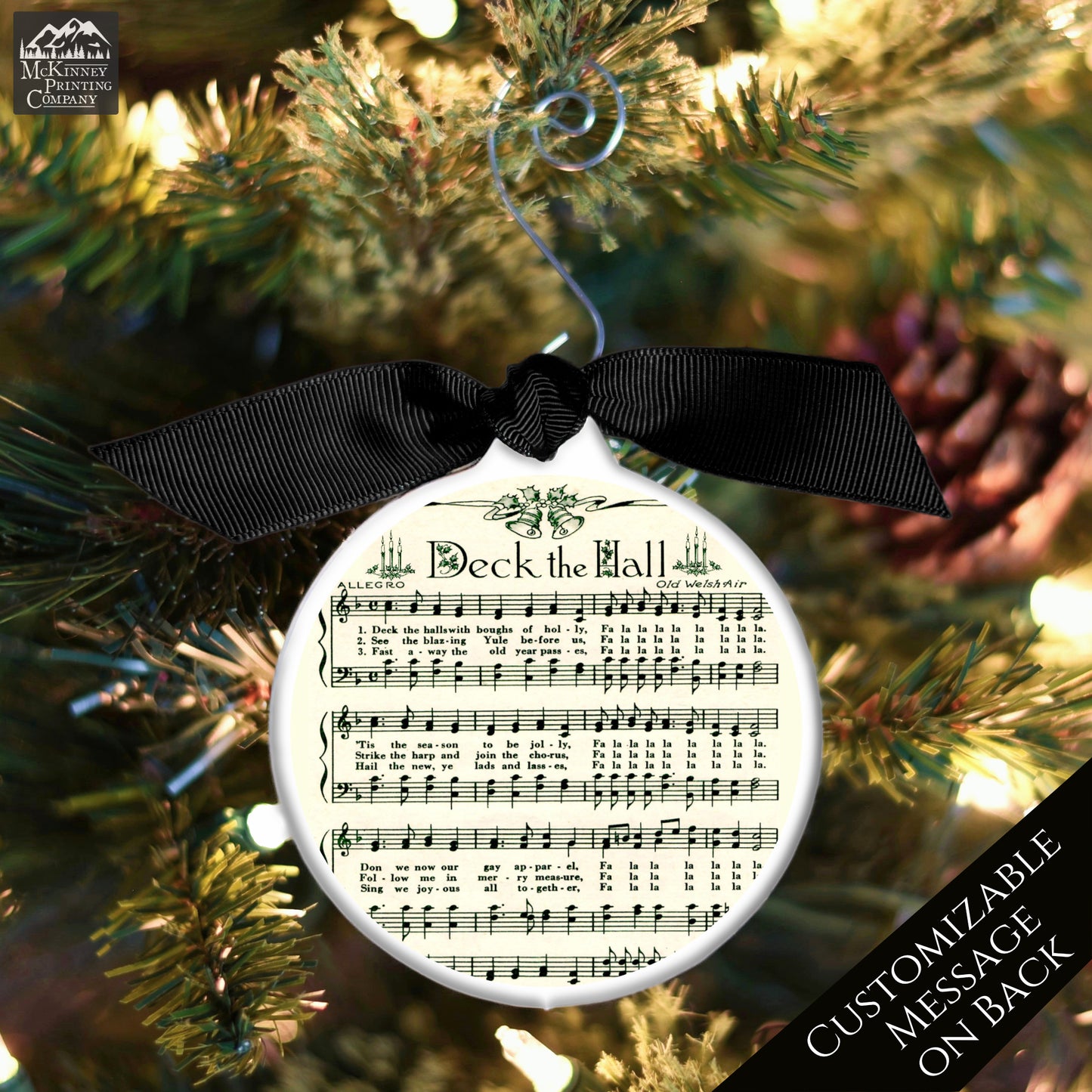 Christmas Sheet Music - Ornaments, Lyrics, Vintage, Deck the Hall