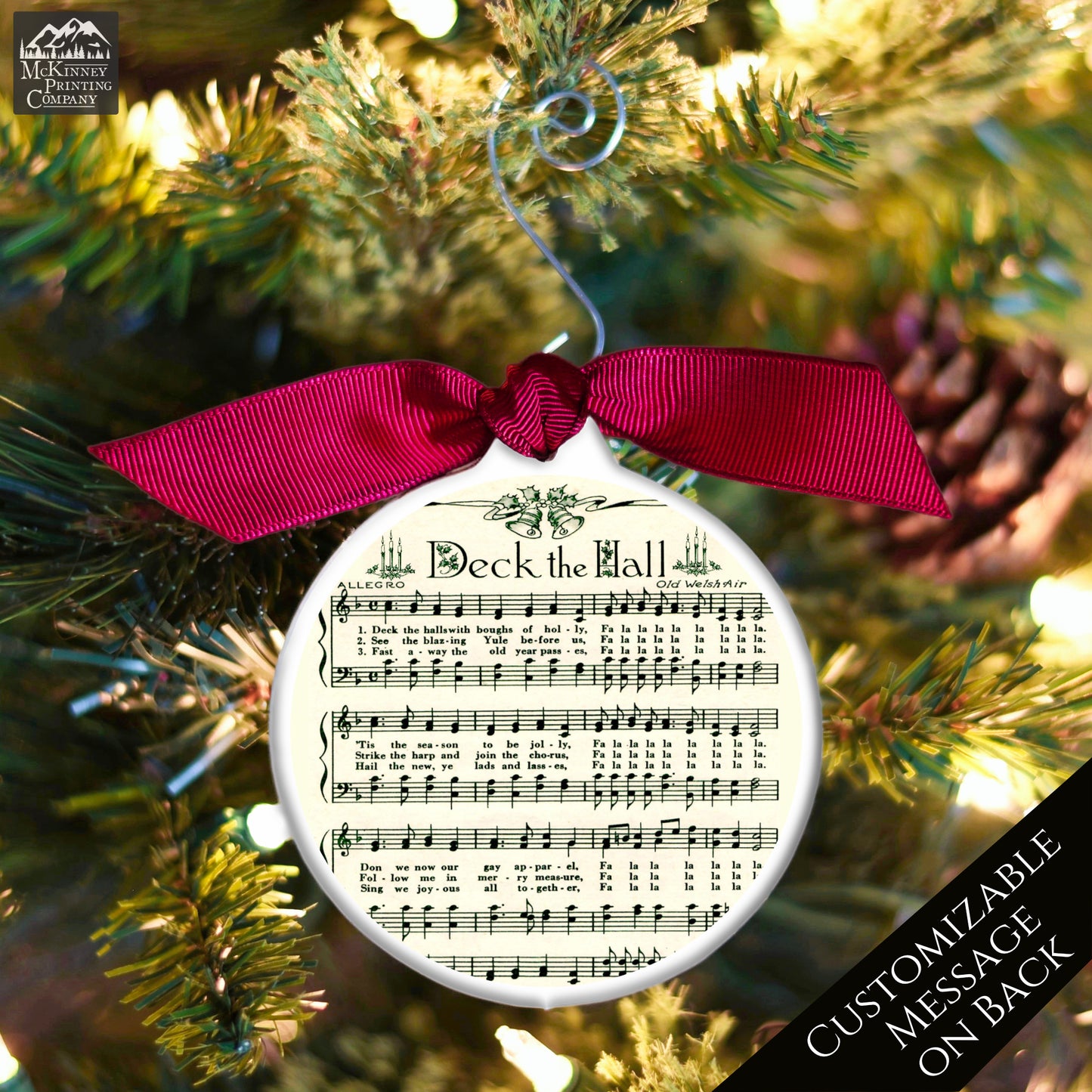 Christmas Sheet Music - Ornaments, Lyrics, Vintage, Deck the Hall