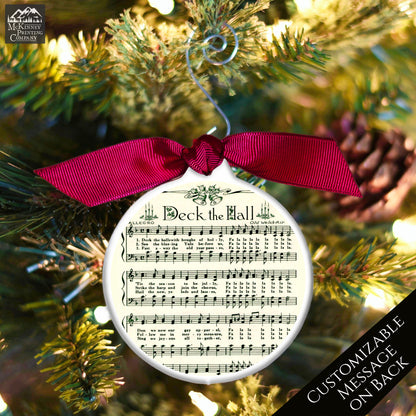 Christmas Sheet Music - Ornaments, Lyrics, Vintage, Deck the Hall