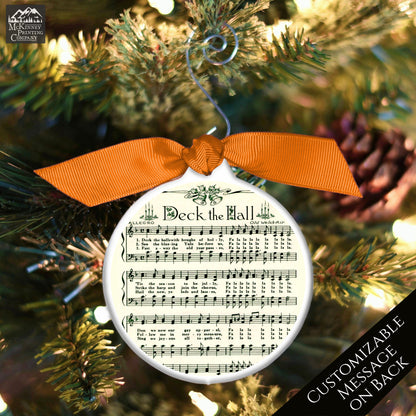 Christmas Sheet Music - Ornaments, Lyrics, Vintage, Deck the Hall