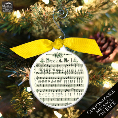Christmas Sheet Music - Ornaments, Lyrics, Vintage, Deck the Hall