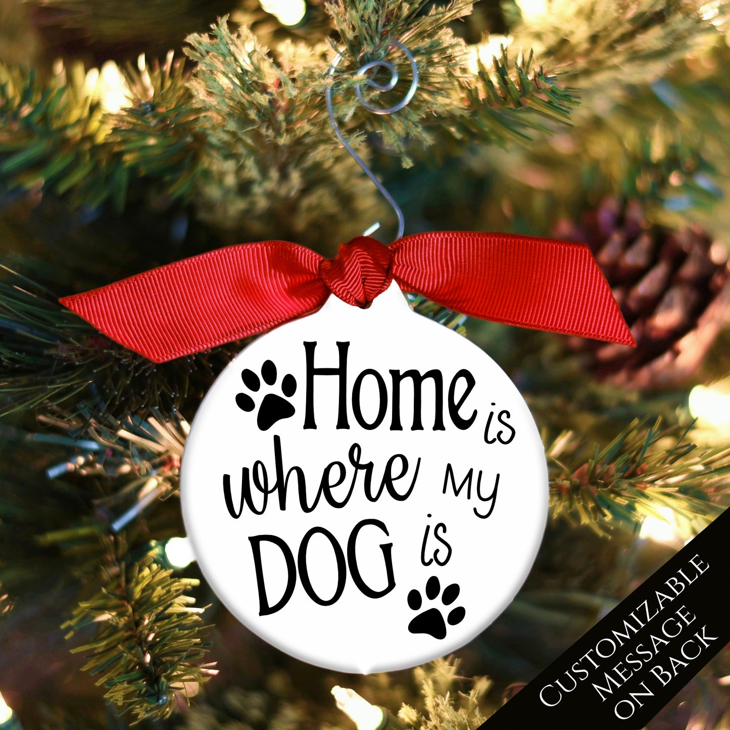 Dog Ornament - Pet, Christmas Gift, Tree Décor, Custom Gift, Ceramic