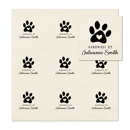 Quilt Labels - Dog Fabric, Paw, Cat, Handmade, Fabric Tags, Personalized, Custom, Quilting, Craft, Sewing