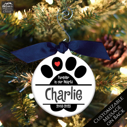 Pet Memorial Gift - Custom Ornament, Dog, Cat, Christmas, Xmas