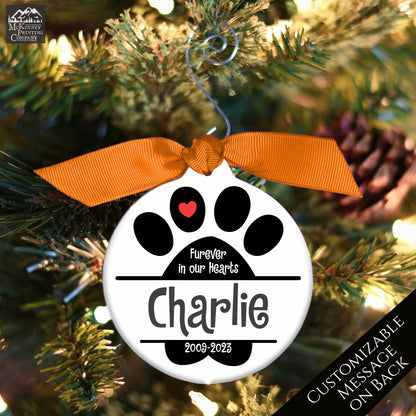 Pet Memorial Gift - Custom Ornament, Dog, Cat, Christmas, Xmas