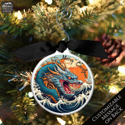 Dragon Ornament - The Great Wave, Japanese Gift, Christmas, Japan, Art