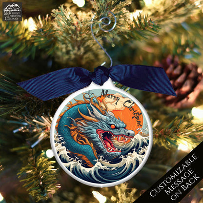 Dragon Ornament - The Great Wave, Japanese Gift, Christmas, Japan, Art
