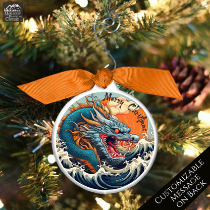 Dragon Ornament - The Great Wave, Japanese Gift, Christmas, Japan, Art