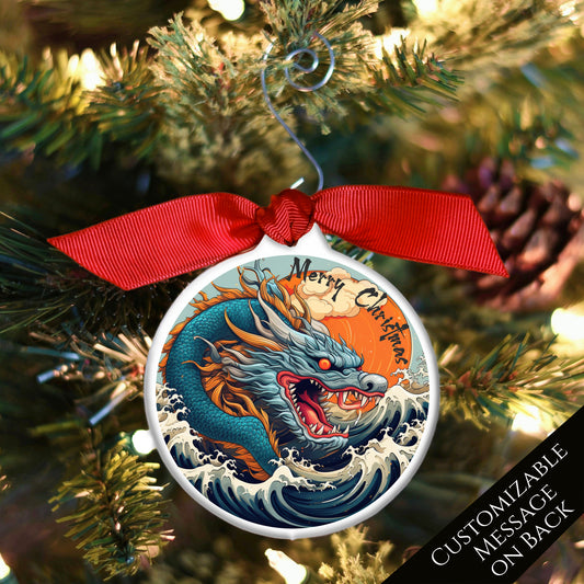 Dragon Ornament - The Great Wave, Japanese Gift, Christmas, Japan, Art