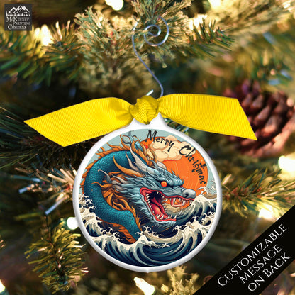 Dragon Ornament - The Great Wave, Japanese Gift, Christmas, Japan, Art