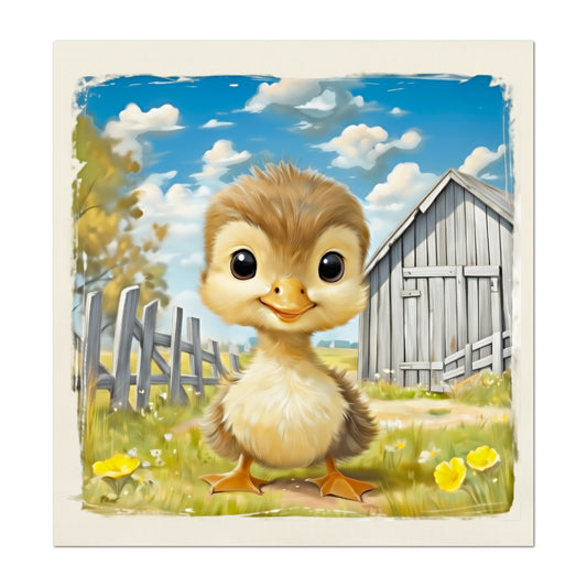 Farm Animal Fabric - Duck Fabric, Baby Fabric Panels, Cotton, Nursery Décor, Infant, Quilt Block, Wall Art, Quilting, Sewing