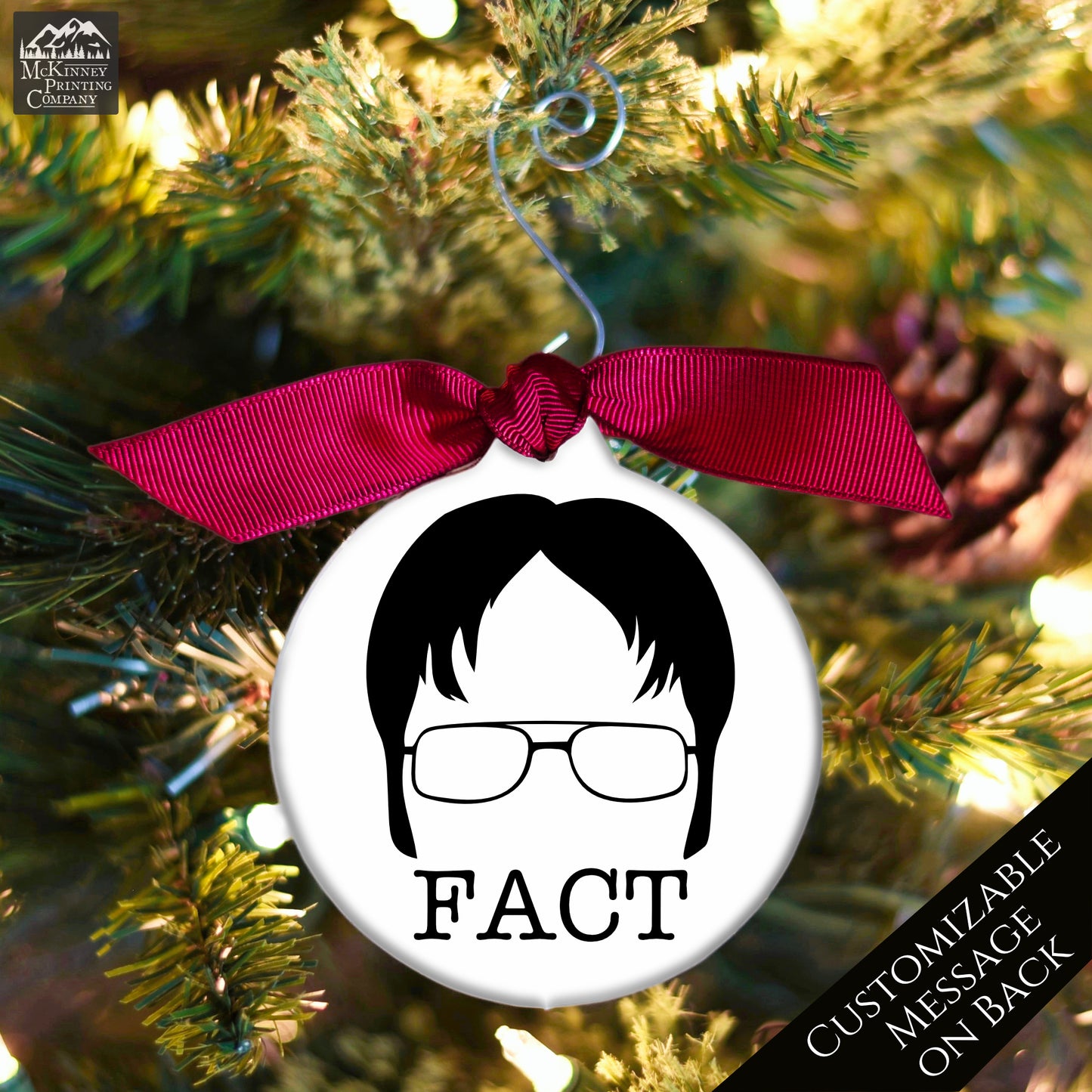 The Office TV Show - Christmas Ornament, Dwight Schrute, Fact, Quote