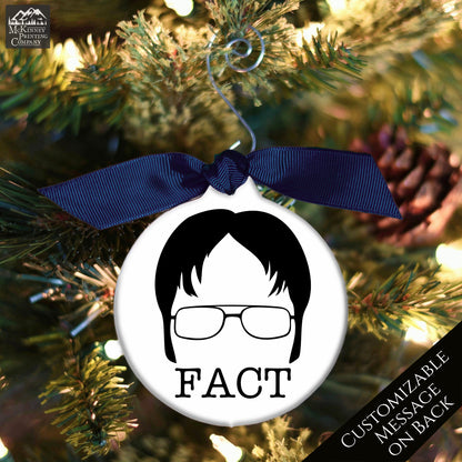 The Office TV Show - Christmas Ornament, Dwight Schrute, Fact, Quote