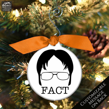 The Office TV Show - Christmas Ornament, Dwight Schrute, Fact, Quote