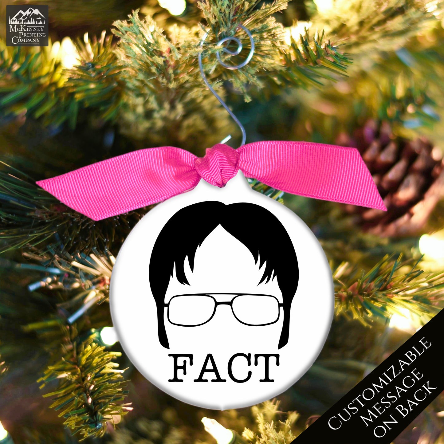 The Office TV Show - Christmas Ornament, Dwight Schrute, Fact, Quote