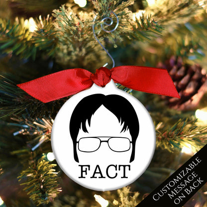 The Office TV Show - Christmas Ornament, Dwight Schrute, Fact, Quote