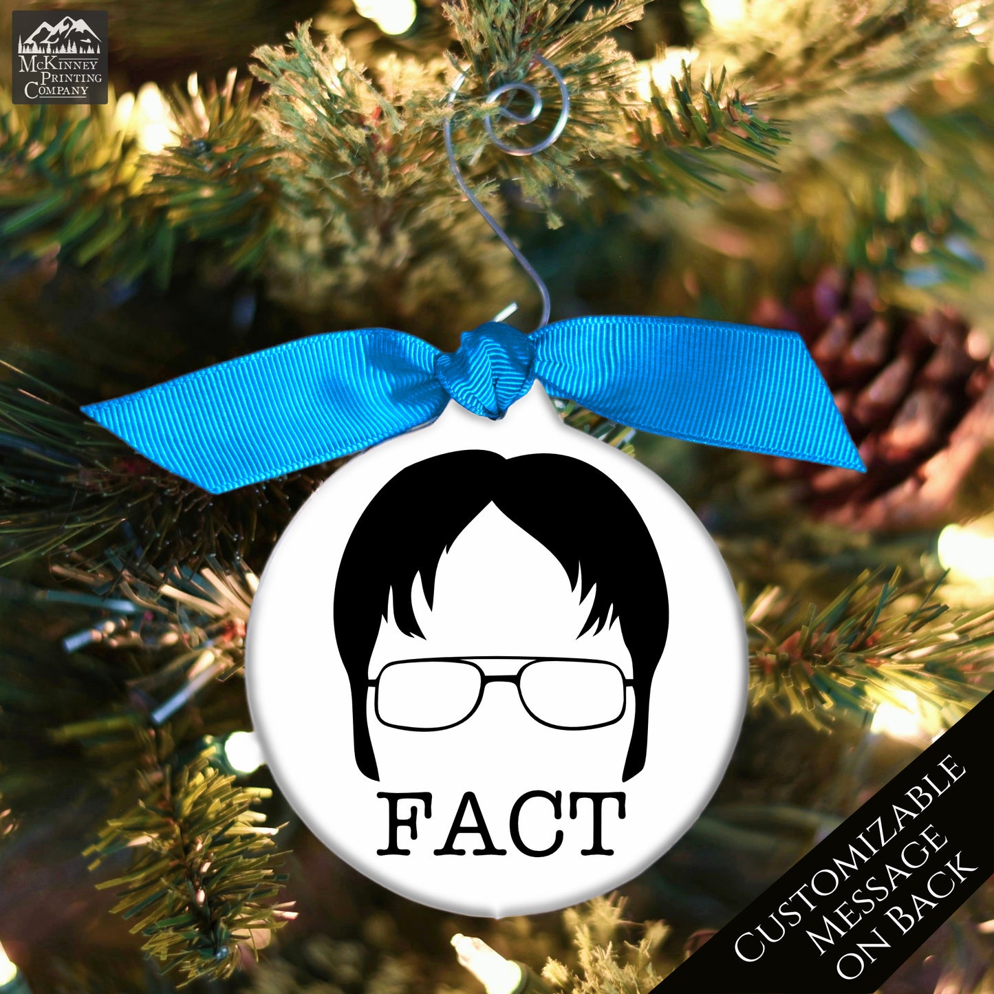 The Office TV Show - Christmas Ornament, Dwight Schrute, Fact, Quote