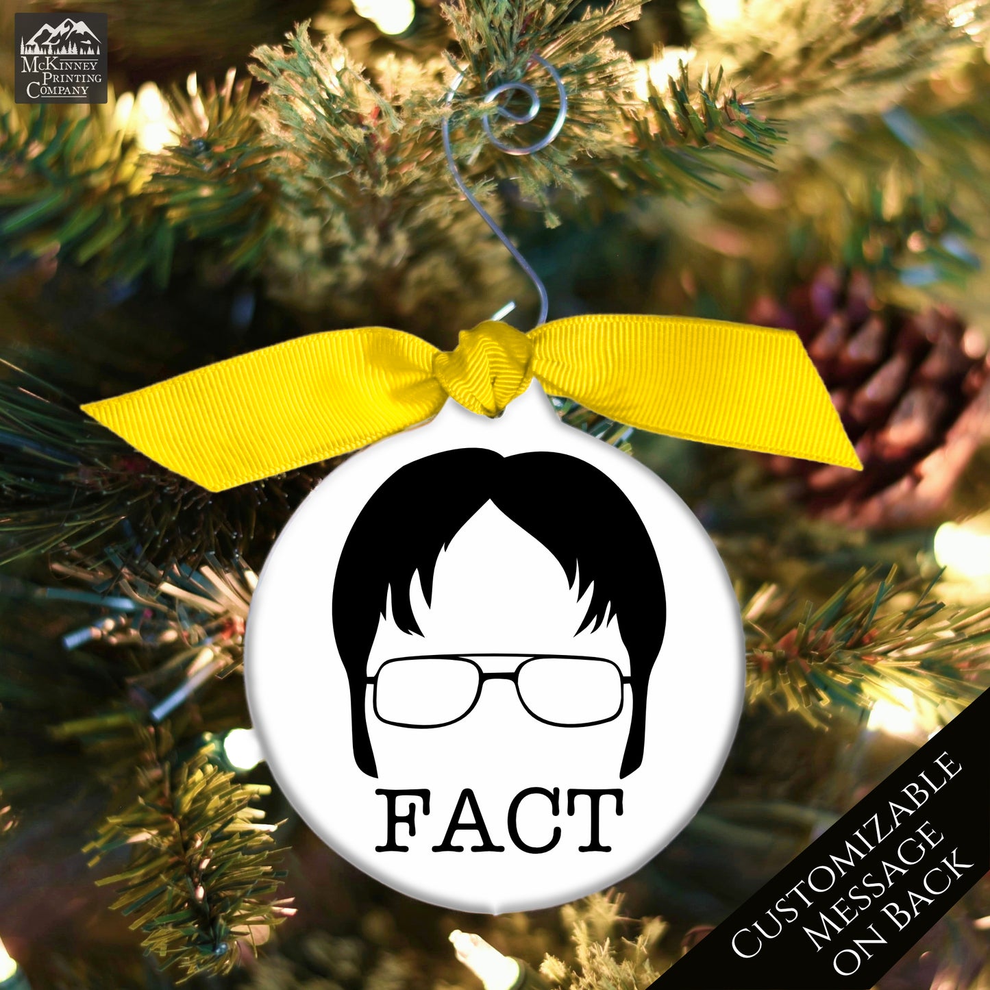 The Office TV Show - Christmas Ornament, Dwight Schrute, Fact, Quote