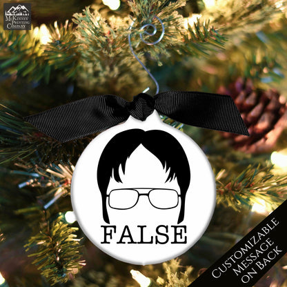 The Office TV Show - Christmas Ornament, Dwight Schrute, False, Quote