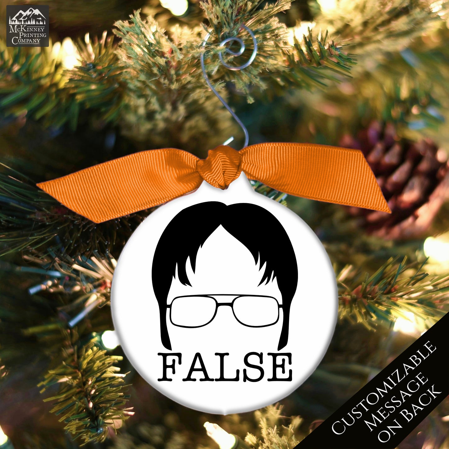 The Office TV Show - Christmas Ornament, Dwight Schrute, False, Quote