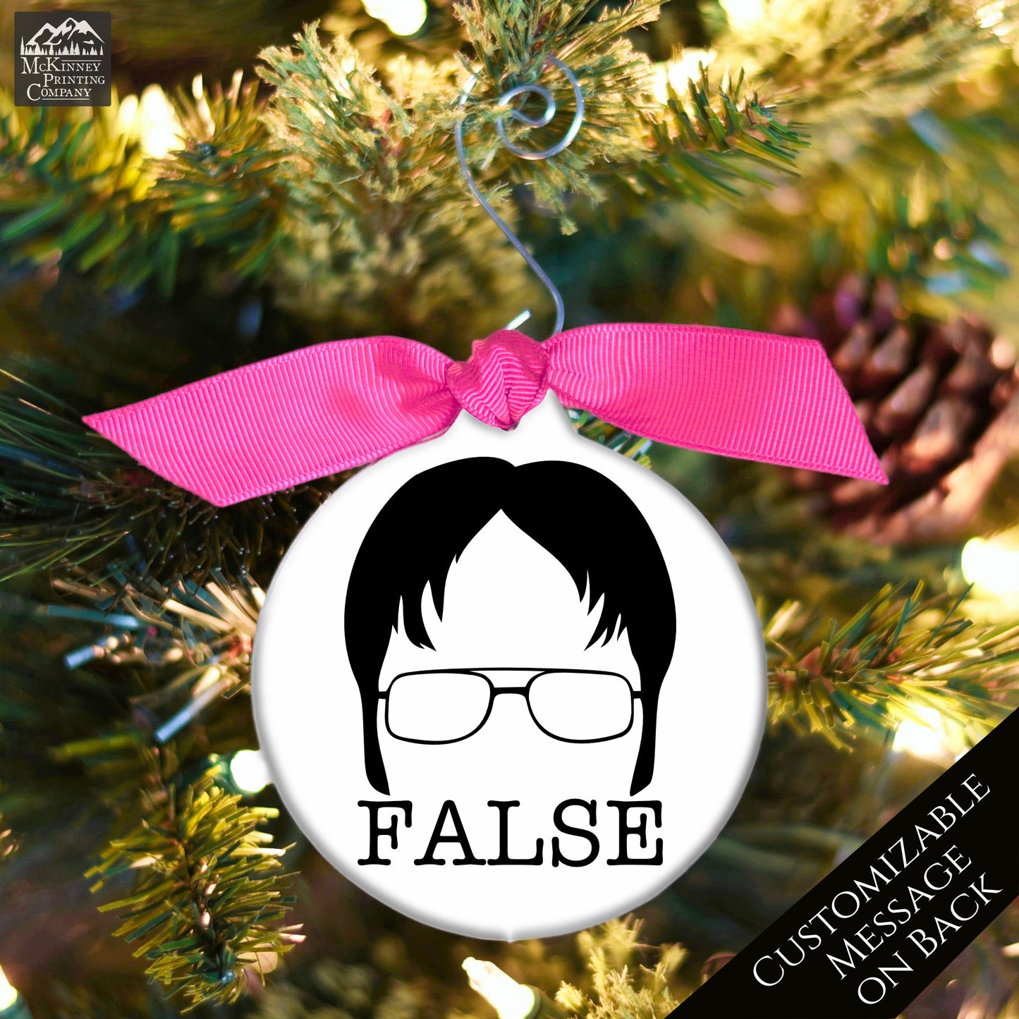 The Office TV Show - Christmas Ornament, Dwight Schrute, False, Quote