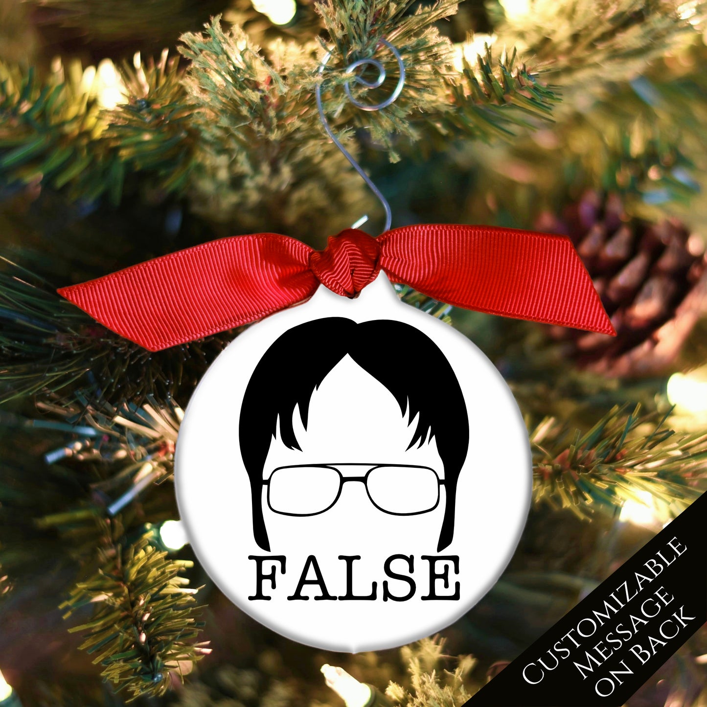 The Office TV Show - Christmas Ornament, Dwight Schrute, False, Quote