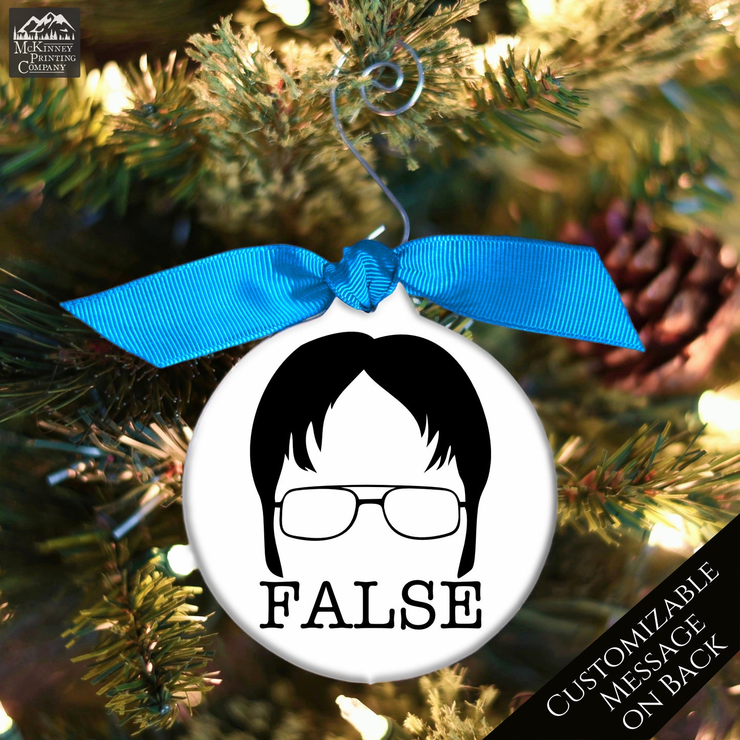 The Office TV Show - Christmas Ornament, Dwight Schrute, False, Quote