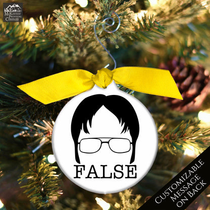 The Office TV Show - Christmas Ornament, Dwight Schrute, False, Quote