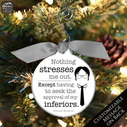 Dwight Schrute Quote - The Office TV Show, Christmas Ornament, Funny