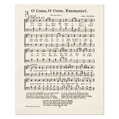 Emmanuel - Christian Fabric, Religious, Hymn Wall Art, Vintage Sheet Music, Choral, Piano, Quilting, Quilt, Cotton, Sewing, Cotton