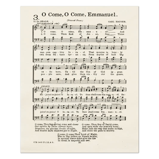 Emmanuel - Christian Fabric, Religious, Hymn Wall Art, Vintage Sheet Music, Choral, Piano, Quilting, Quilt, Cotton, Sewing, Cotton